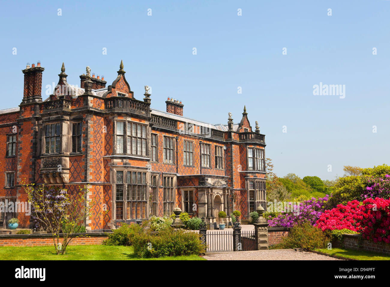 Historic Elizabethan mansion of an English stately home in Cheshire, England. Stock Photo