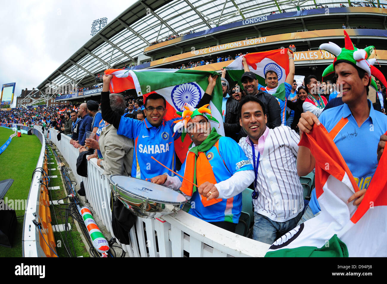 London, UK. 11th June, 2013. Indian Fans  during the ICC Champions Trophy Group B fixture between India and West Indies from The Oval. Credit:  Action Plus Sports Images/Alamy Live News Stock Photo