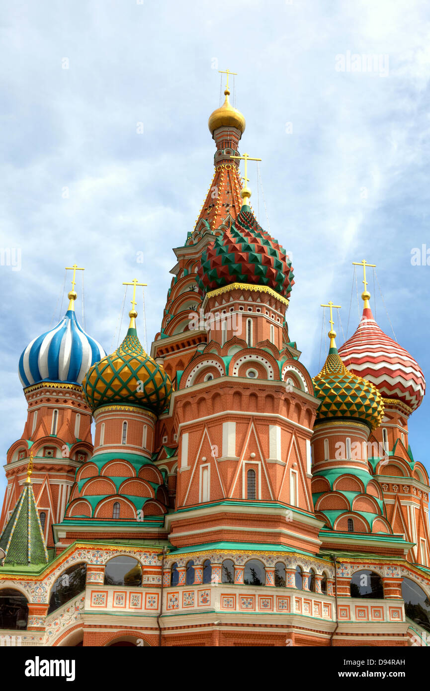 Famous St. Basil's Cathedral in Red Square, Moscow, Russia. Stock Photo