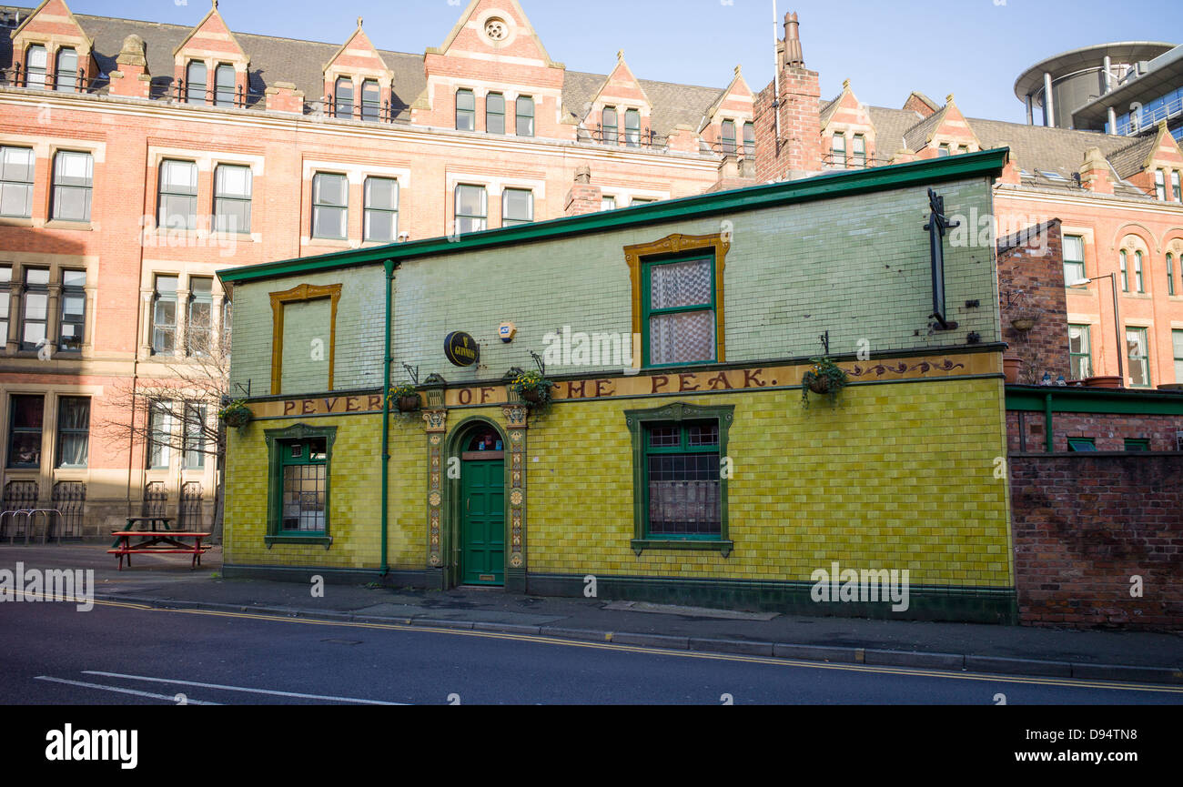 Grade 2 listed pub in manchester Peveril of the Peak Stock Photo
