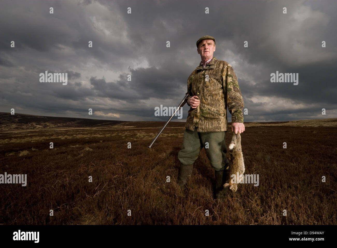 Gamekeeper on the Yorkshire Moors Stock Photo
