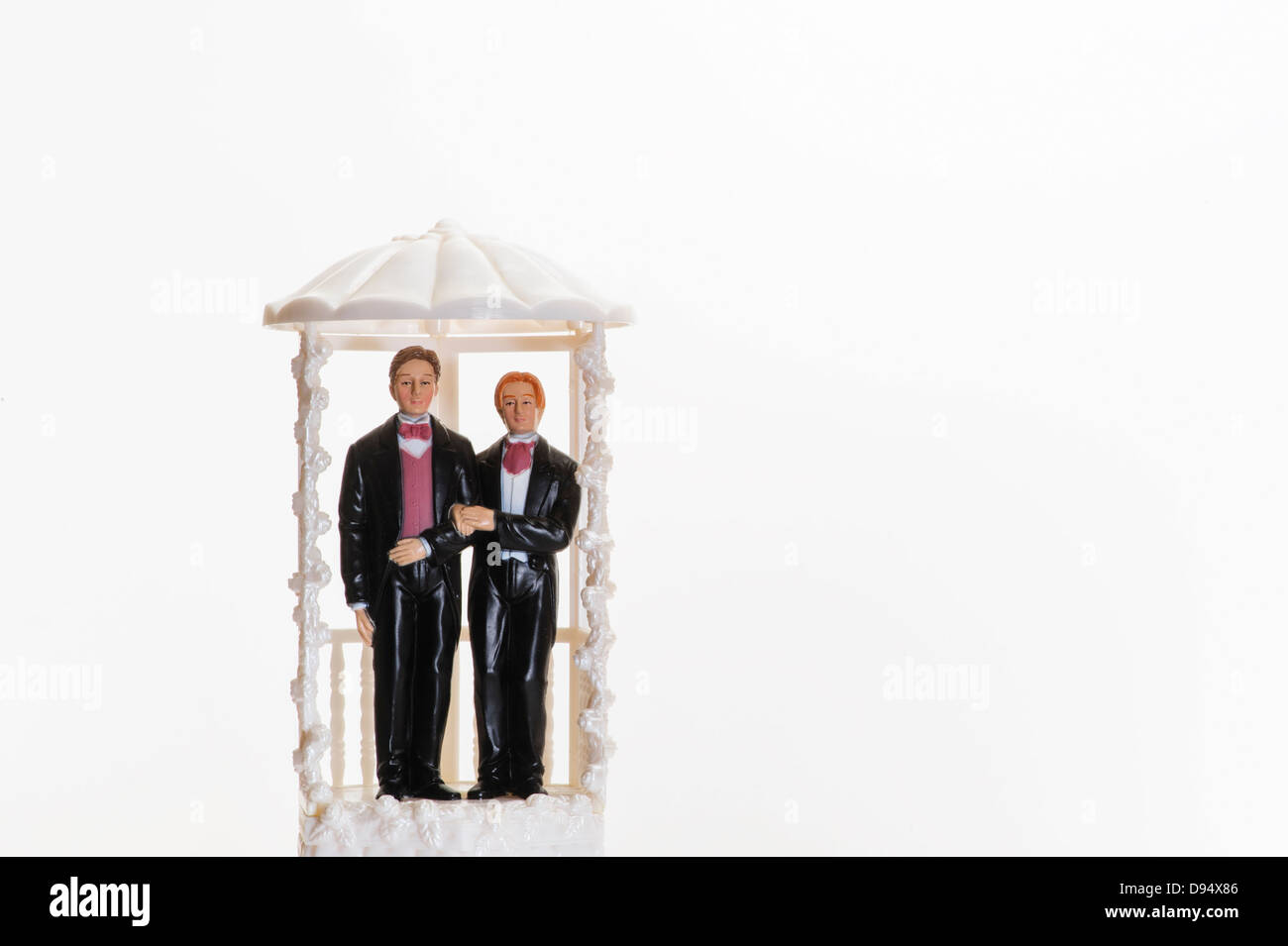 Male couple wedding cake topper Stock Photo