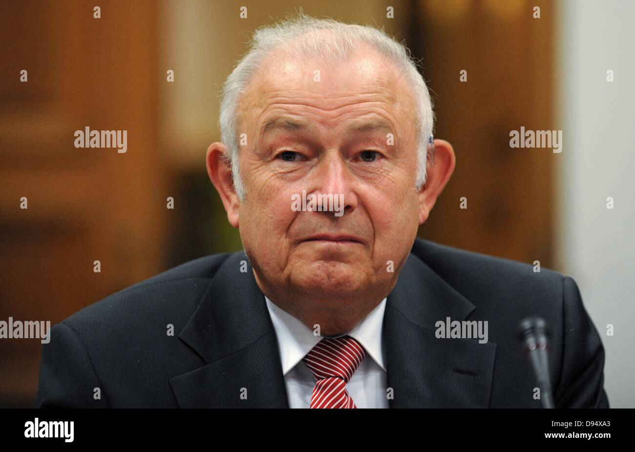 Former Premier of Bavaria Guenther Beckstein (CSU) sits at a table to ...