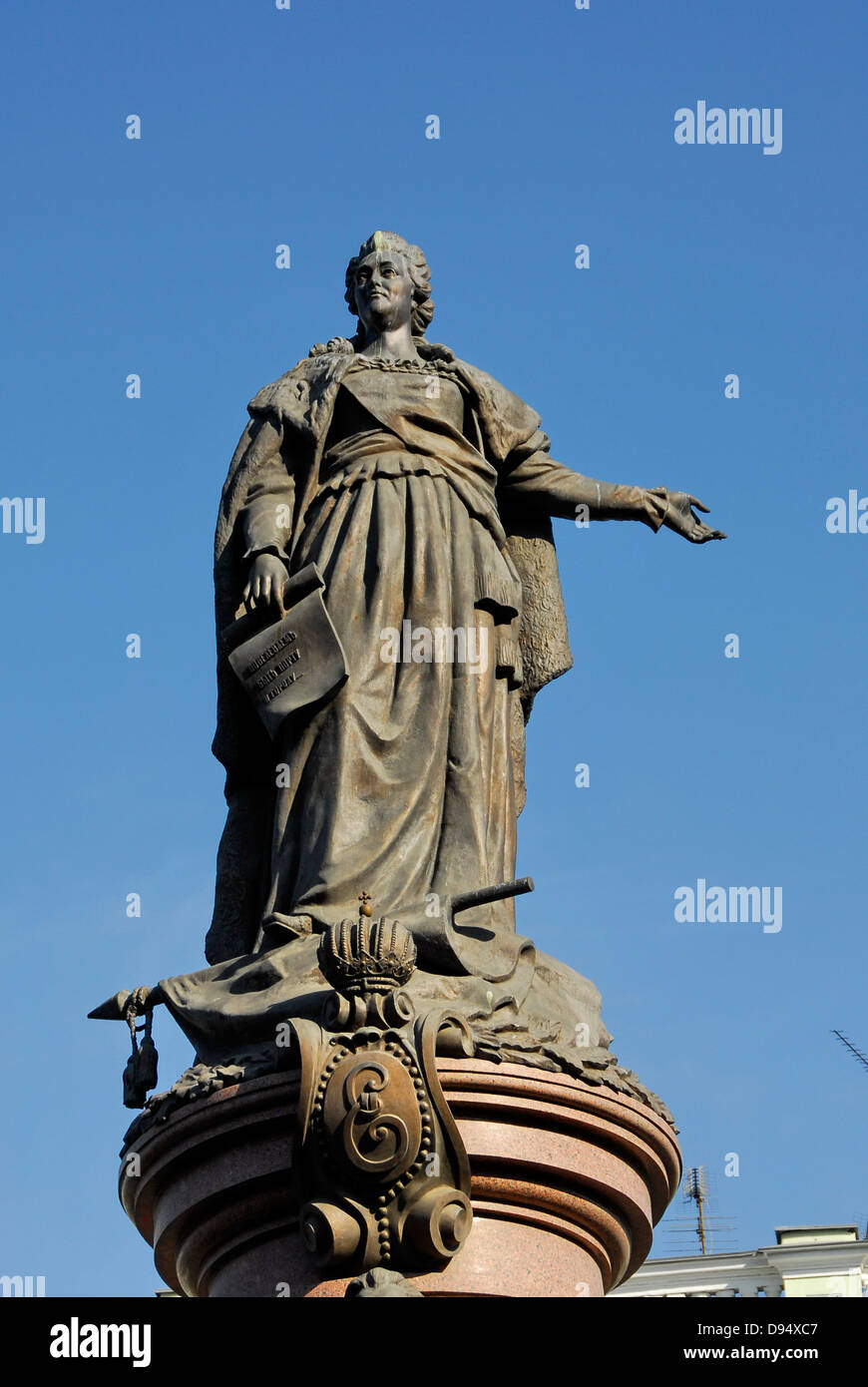 Statue of Empress Catherine in the City of Odessa on the Black Sea in