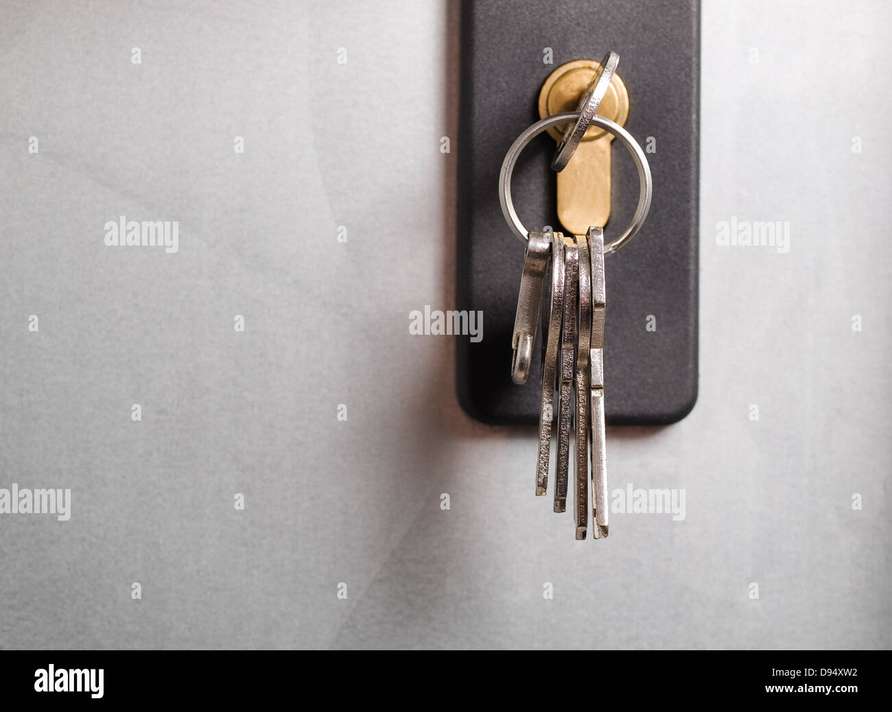 Keys stuck in a lock. The photo shows a macro detail Stock Photo Alamy