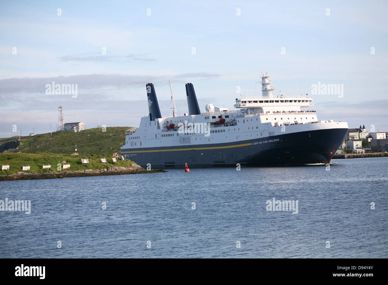 The Joseph and Clara Smallwood a Marine Atlantic Ferry Boat is preparing to dock in Port Aux