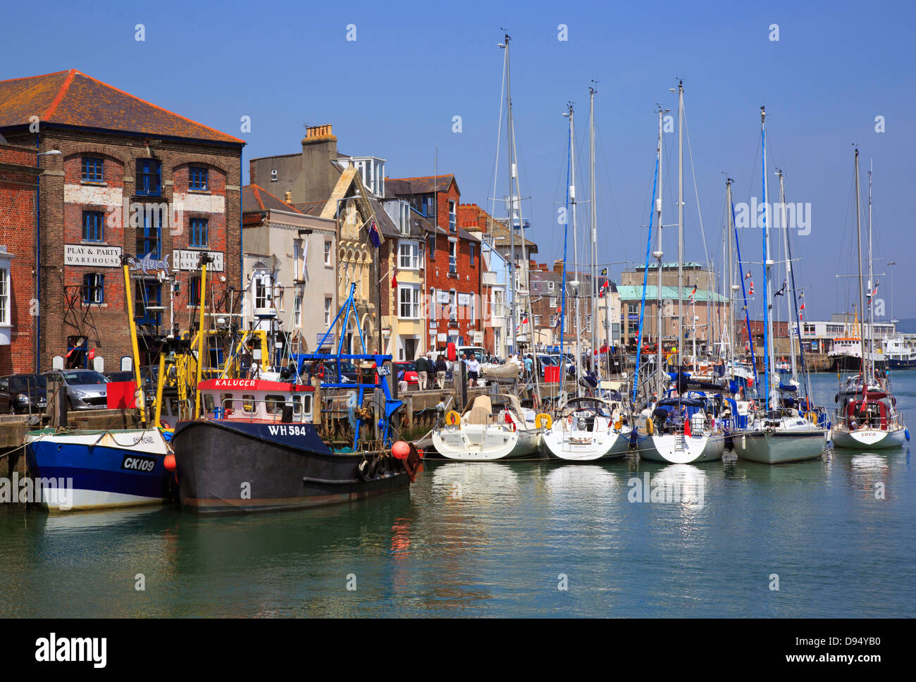 Boats in Weymouth Harbour Stock Photo
