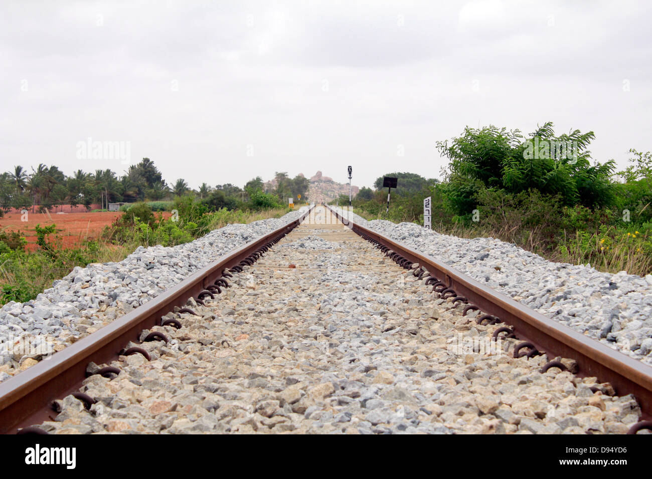 Railway track in India Stock Photo Alamy