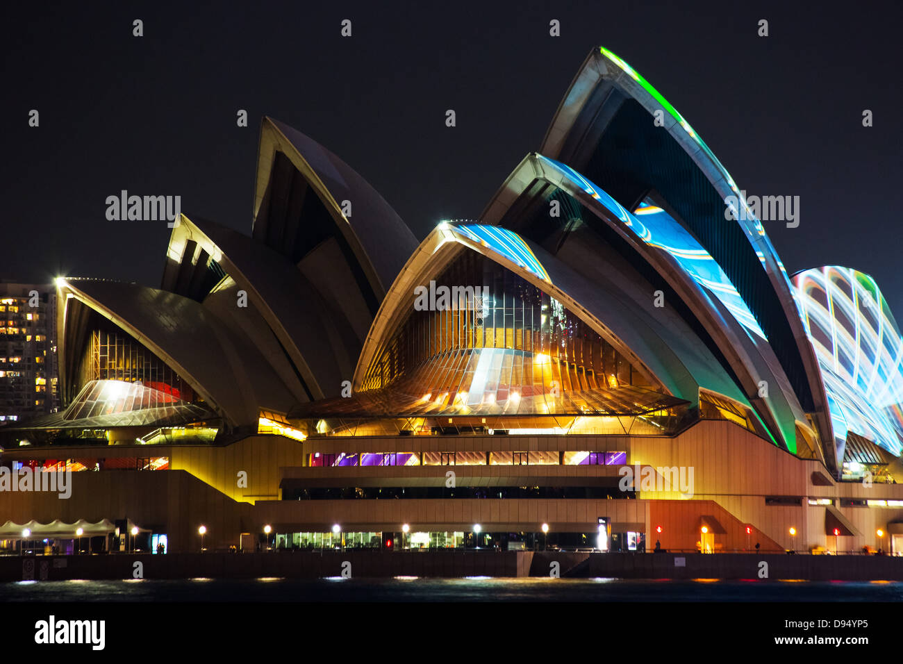 Special lighting effects on the Sydney Opera House during the annual