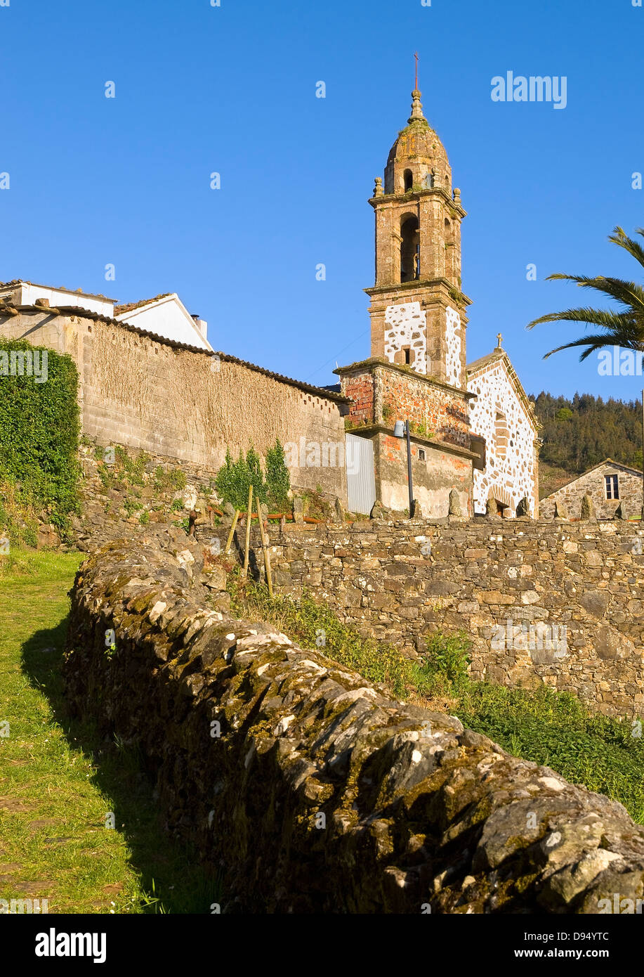 Little church in a spanish village. This village is called San Andres de Teixido and is located in Galicia, in the north of Stock Photo