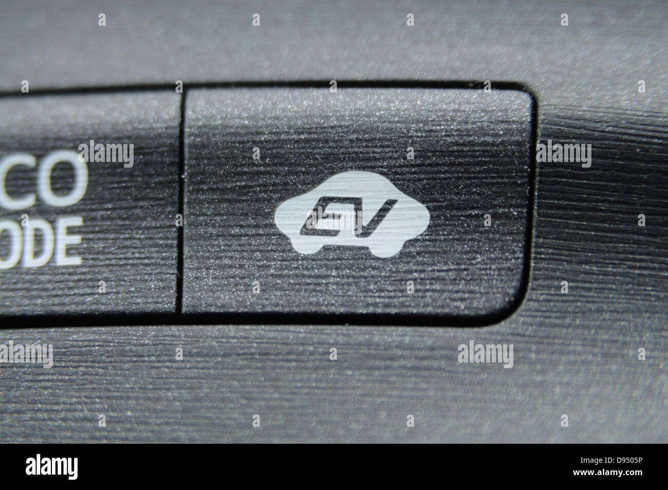 Electric Vehicle (EV) mode button on a 2012 Toyota Prius Stock Photo