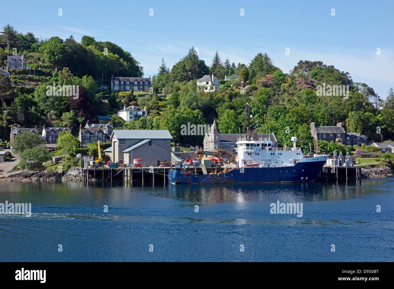 Northern Lighthouse Board lighthouse Tender  NLV Pole Star moored in Oban harbour western Scotland Stock Photo