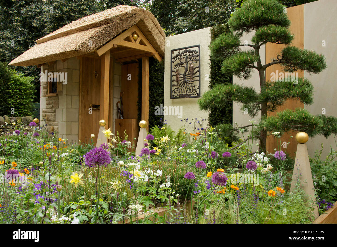 The Walkers Pine Cottage Garden at RHS Chelsea Flower Show 2013, London, UK Stock Photo