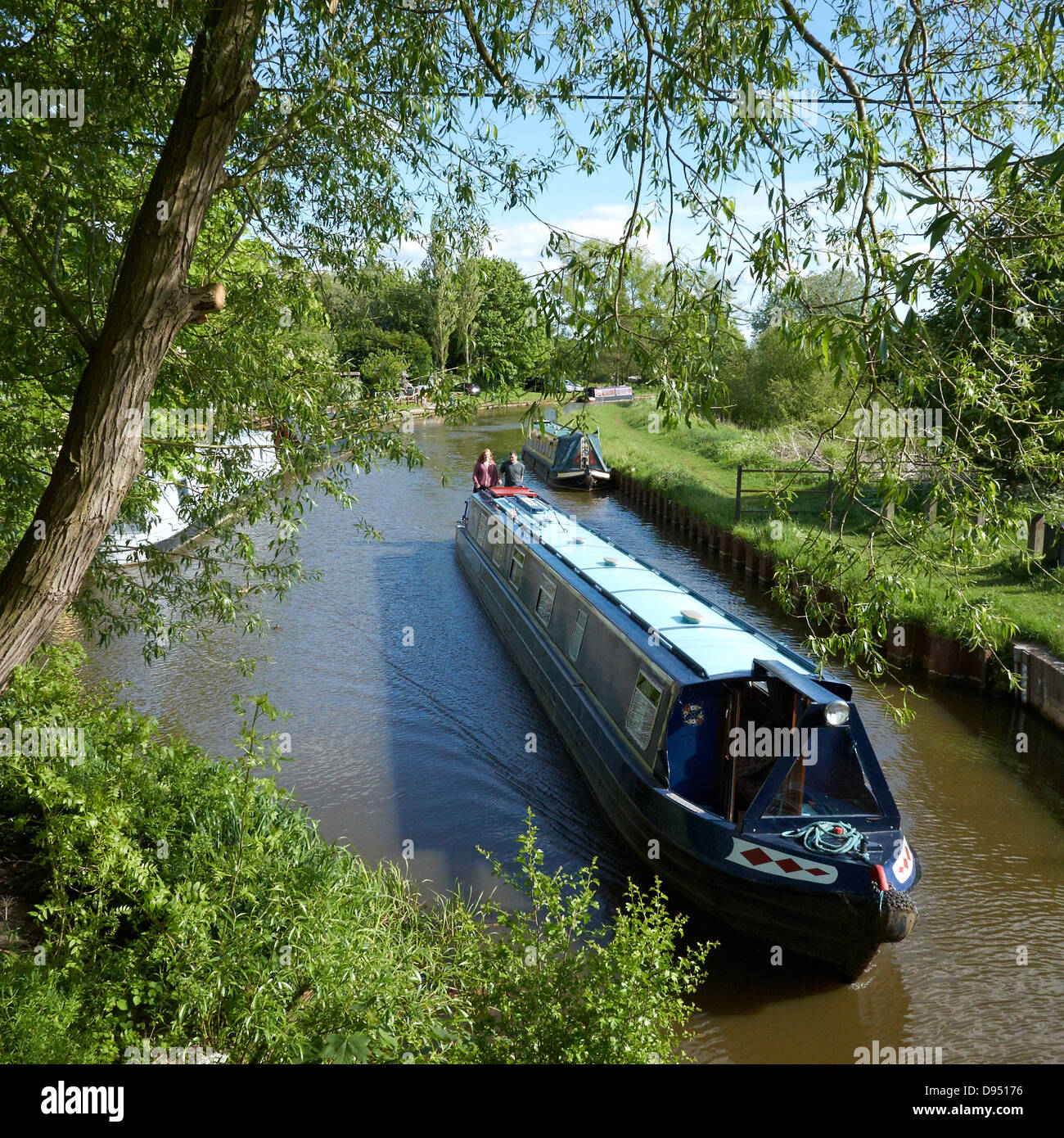 The Trent and Mersey Canal in Elworth, Sandbach Cheshire UK Stock Photo
