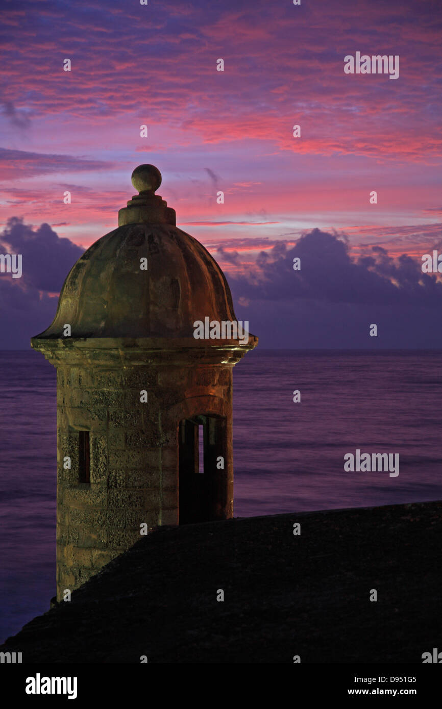 Sentry house ('garita'), Old San Juan, Puerto Rico Stock Photo