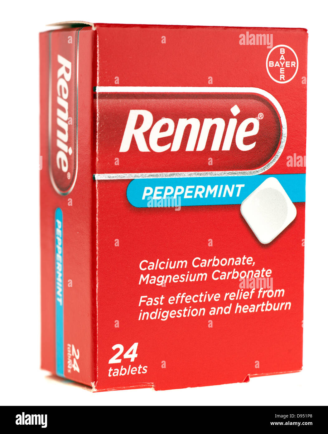 24 box of Rennie peppermint relief for indigestion and heartburn Stock Photo