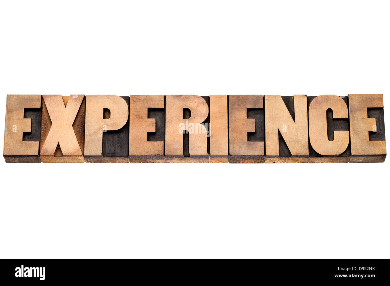 experience - isolated text in letterpress wood type Stock Photo