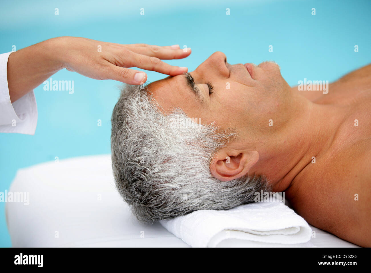 Smiling man having back massage - Stock Image - F005/8716 - Science Photo  Library