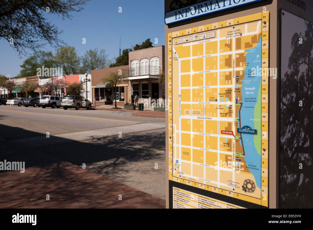 historic front street waterfront area map and information kiosk