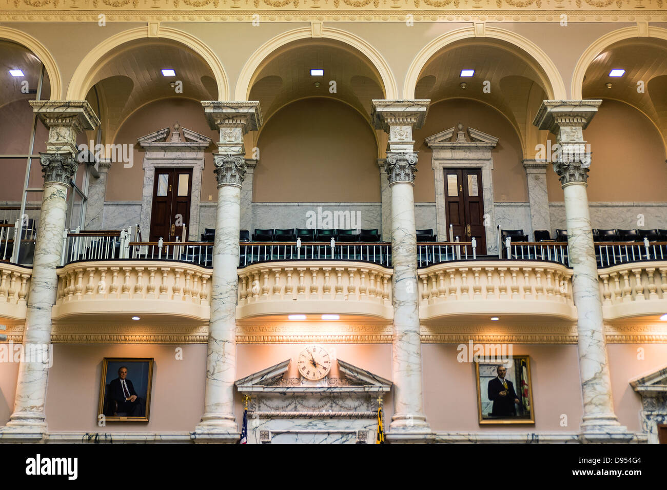 House of Delegates Chambers at the State House, Annapolis, Maryland, USA Stock Photo