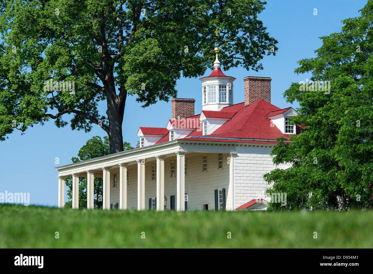 Washington estate mansion at Mt Vernon, Virginia, USA Stock Photo