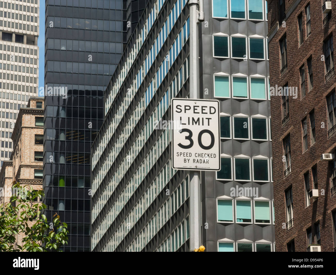 New York City Speed Limit Sign Stock Photo Alamy