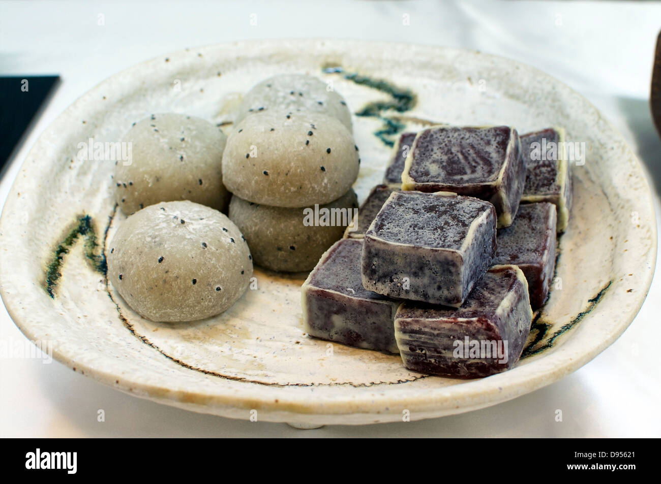 Japanese Sweets made of Mochi (glutinous rice) Stock Photo