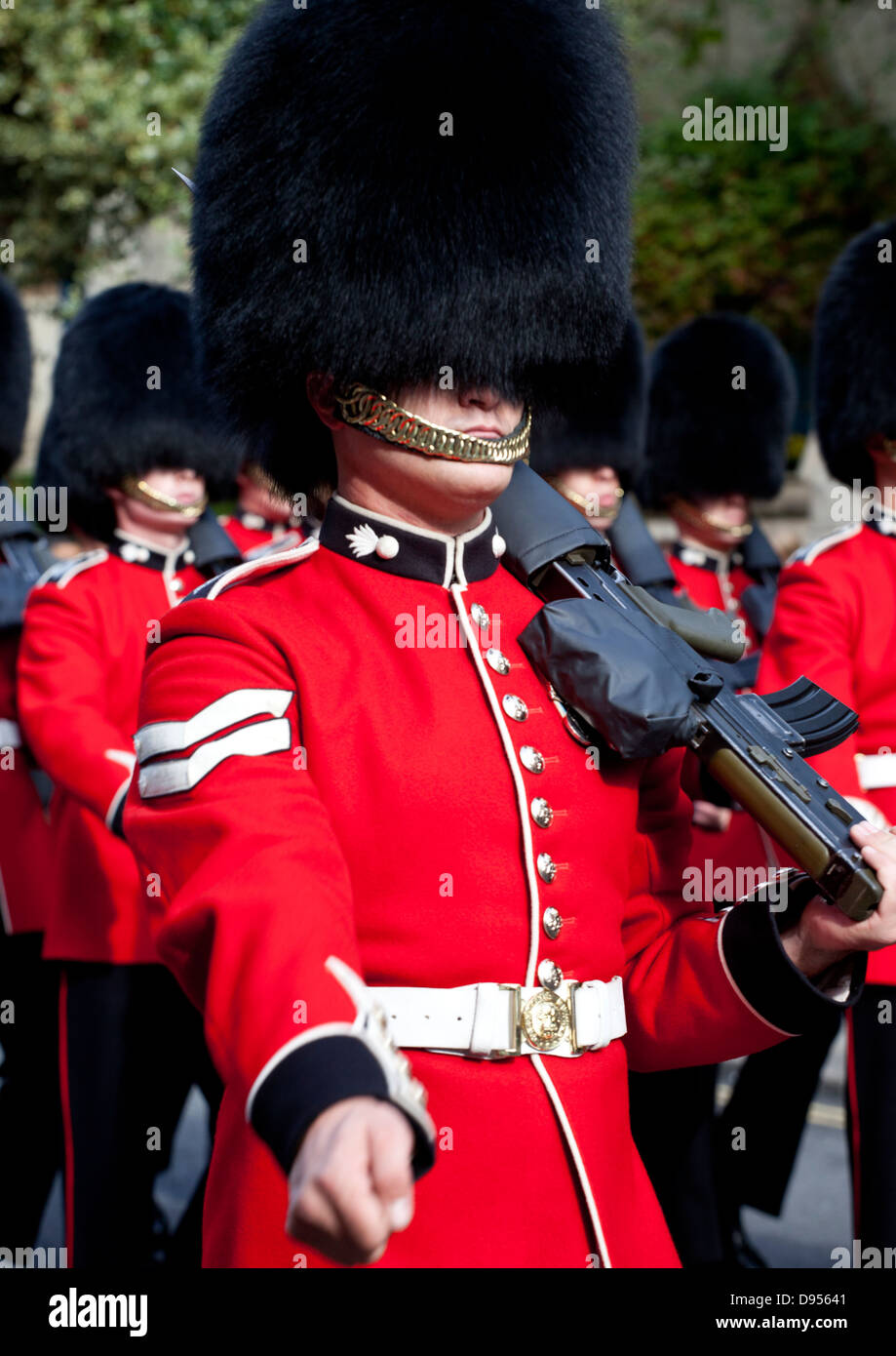 Royal guards marching, England UK Stock Photo