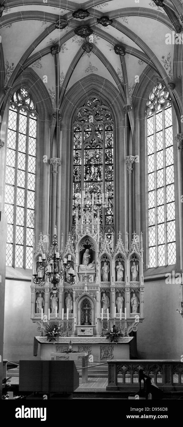Altar inside church Stock Photo