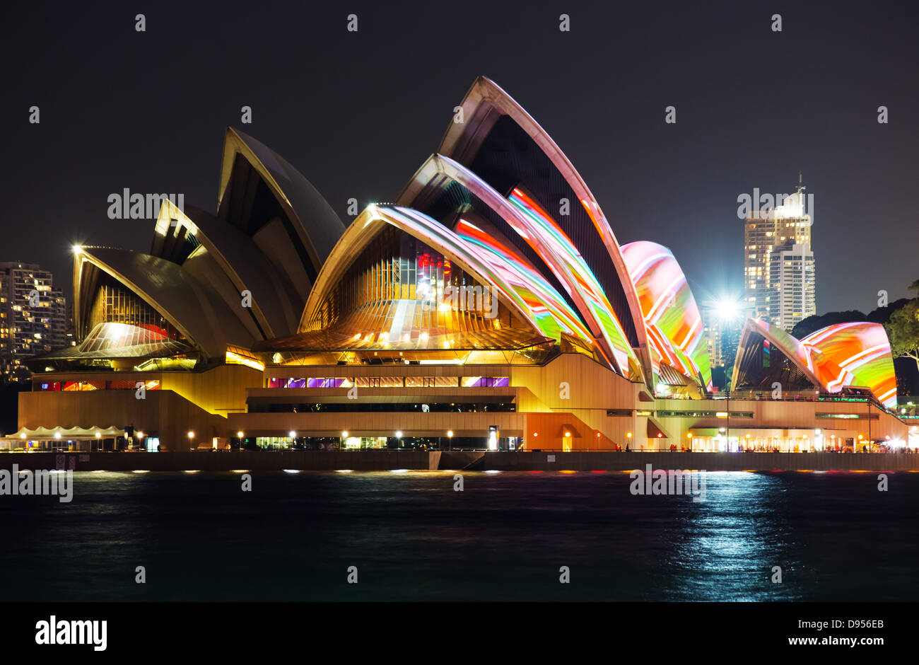 Special lighting effects on the Sydney Opera House during the annual