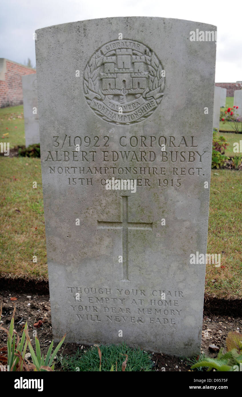 Headstone of Corporal Albert Edward Busby, CWGC Point 110 Old Military