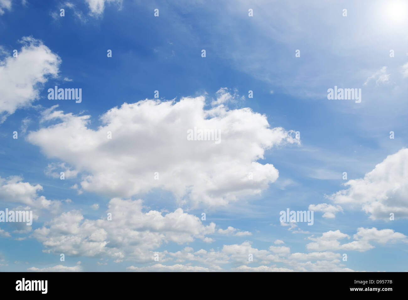 blue sky and white clouds on a sunny day Stock Photo - Alamy