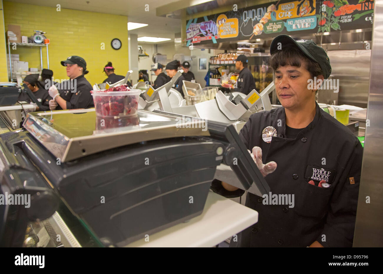 Supermarket deli worker hires stock photography and images Alamy