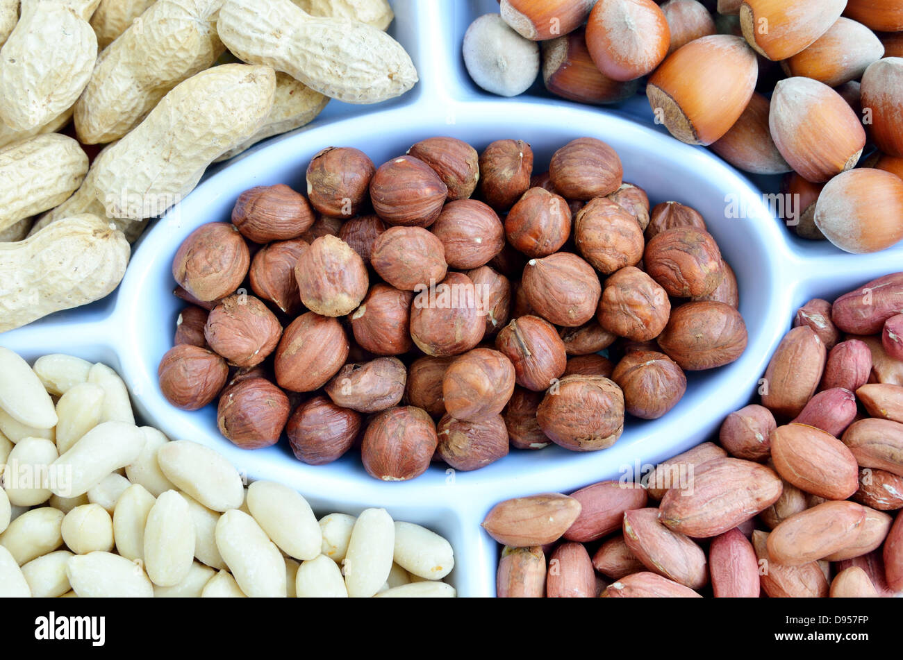 hazelnuts and peanuts Stock Photo Alamy
