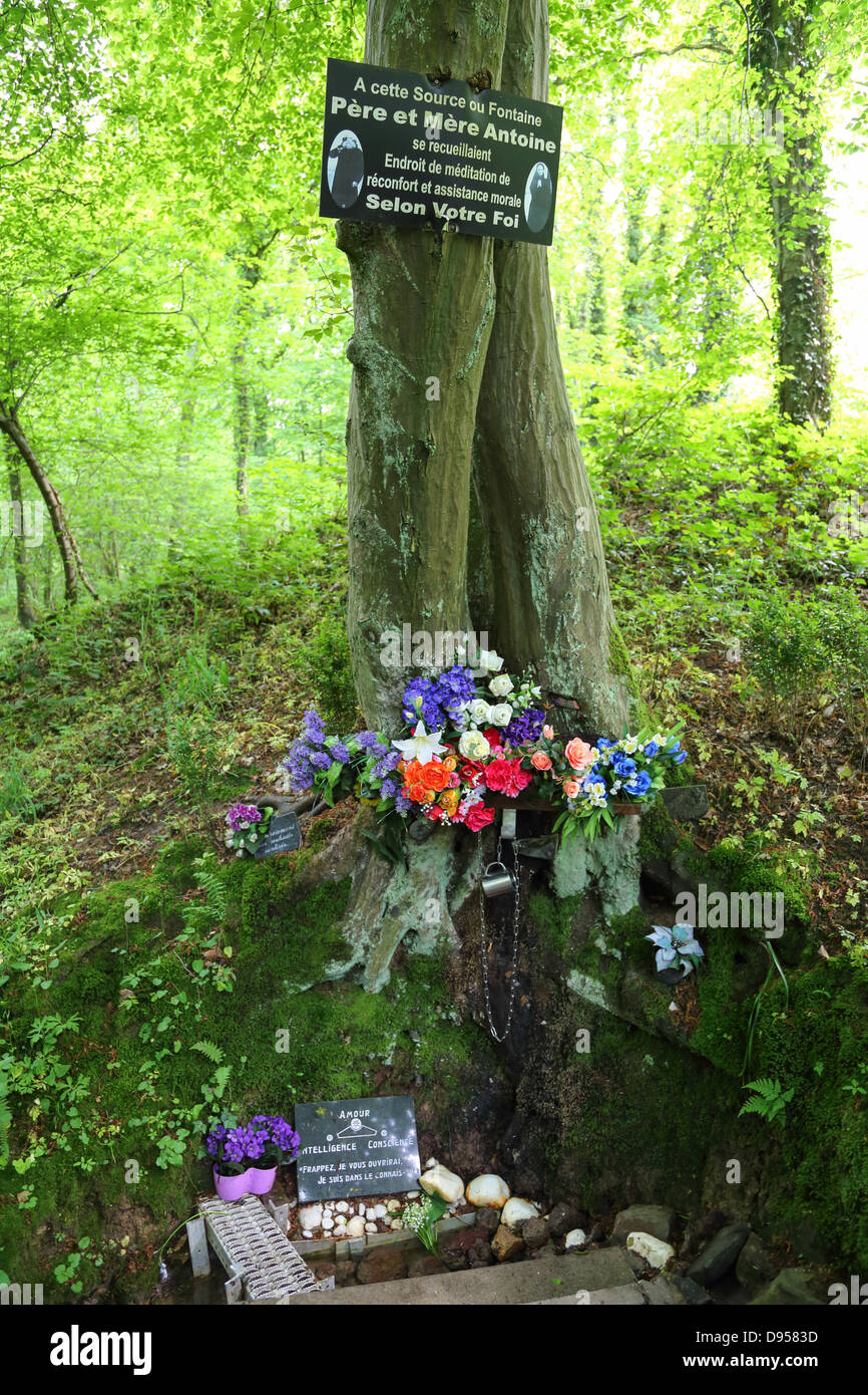 Father Antoine's holy spring in Seraing, Belgium Stock Photo