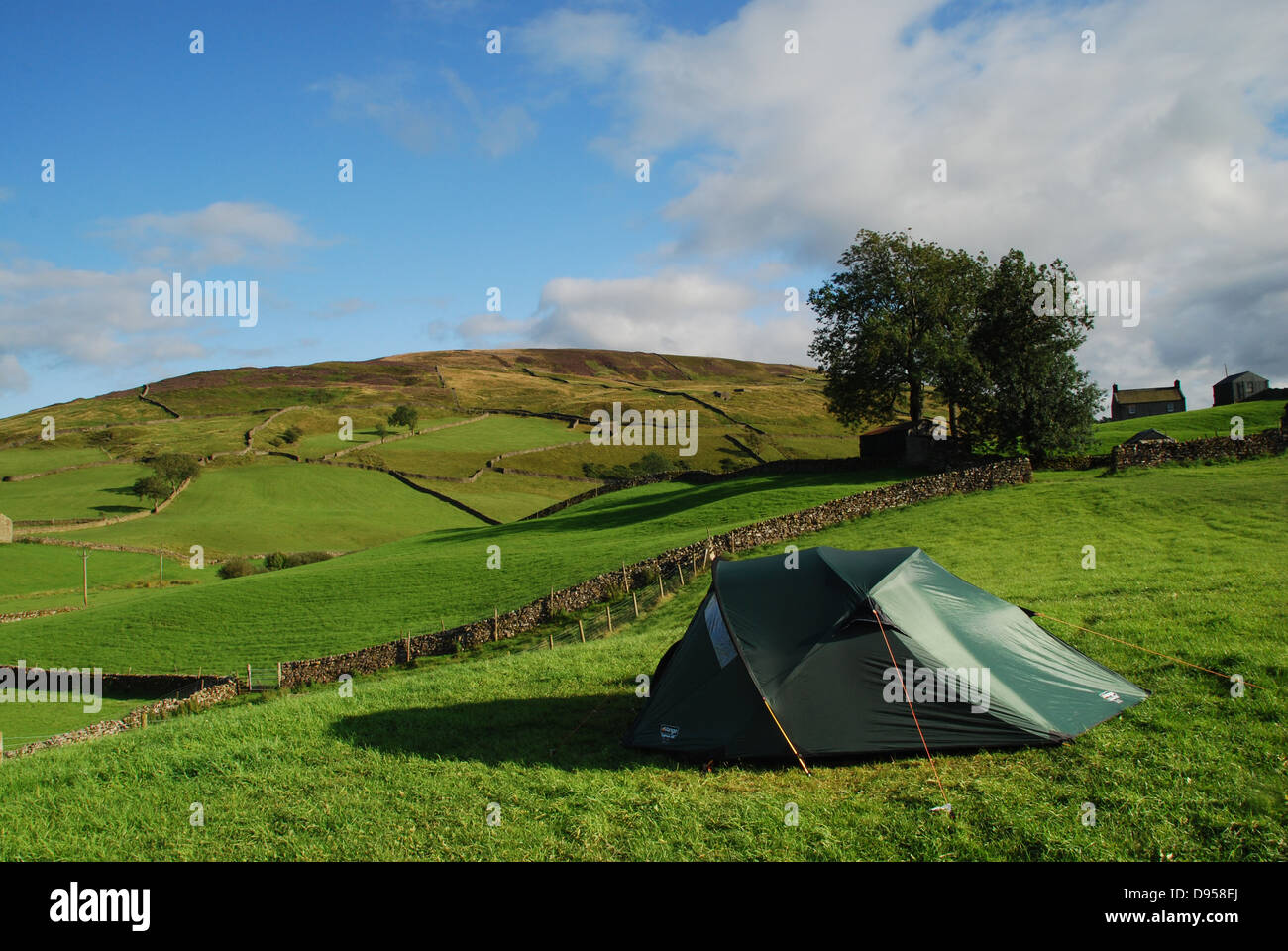 A lone tent in The Yorkshire Dales.  UK Stock Photo