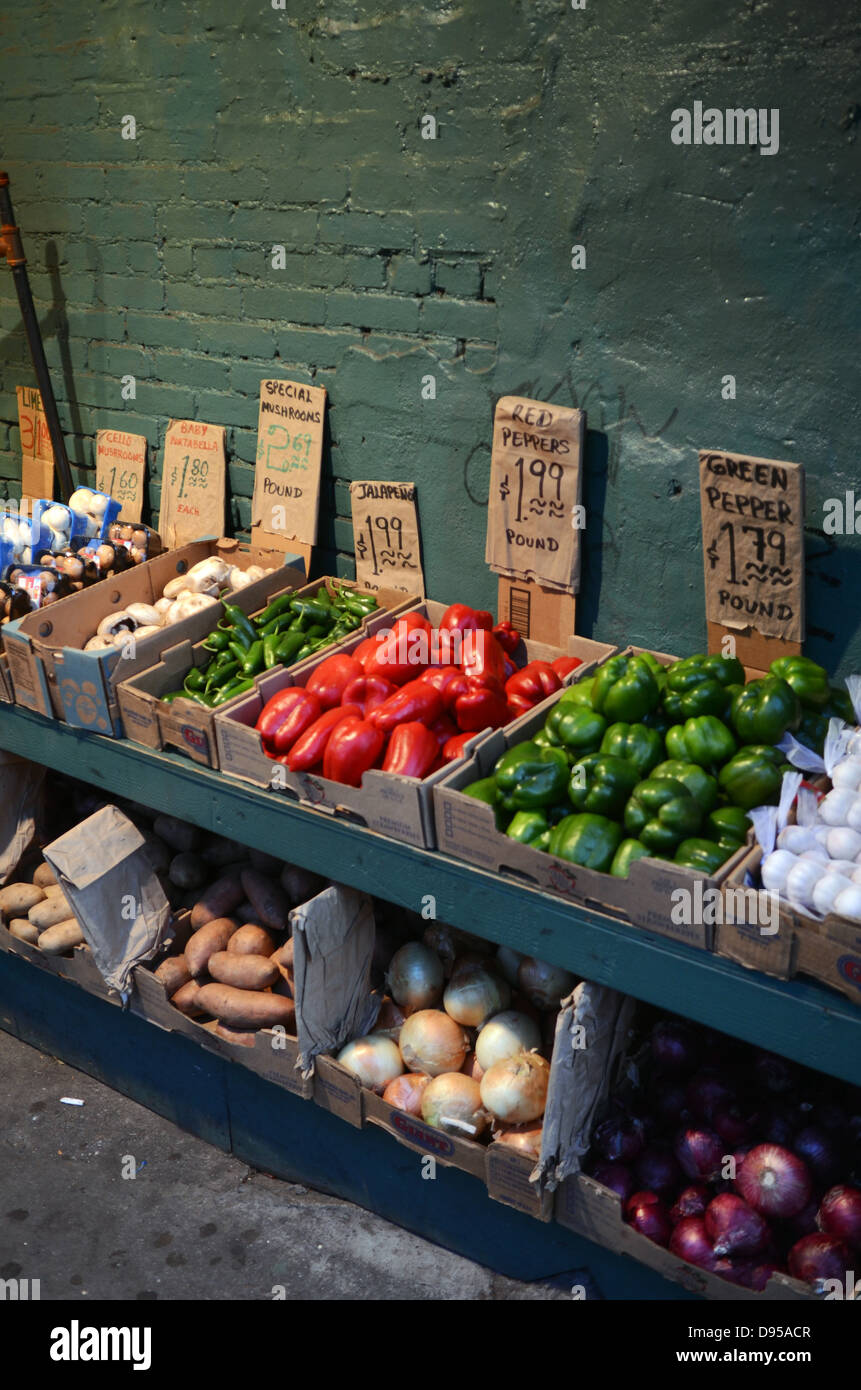 Fruit and vegetables store in Soho, Manhattan, New York City Stock