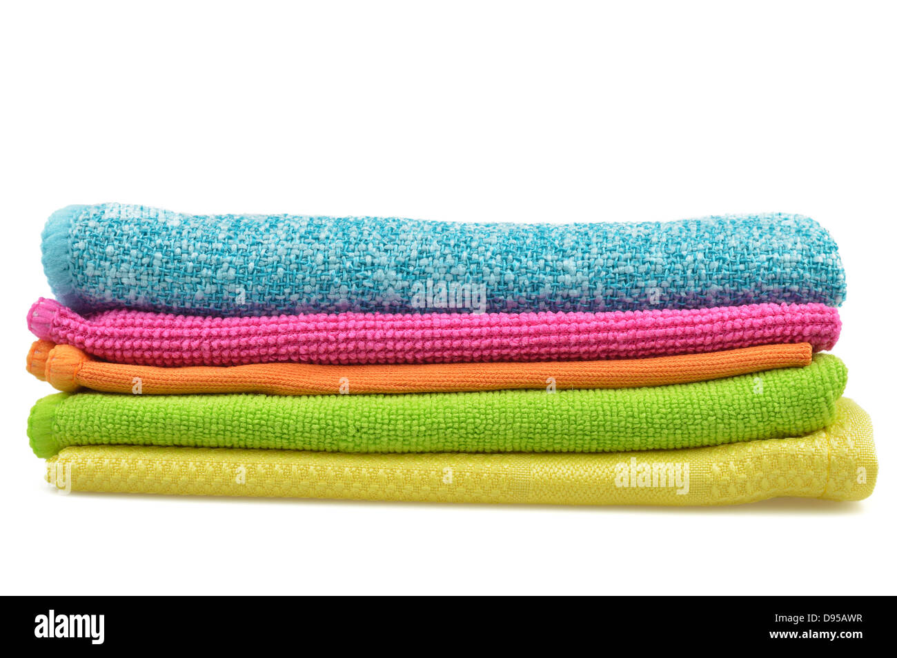 Set of colorful cloths microfiber isolated on white background ...