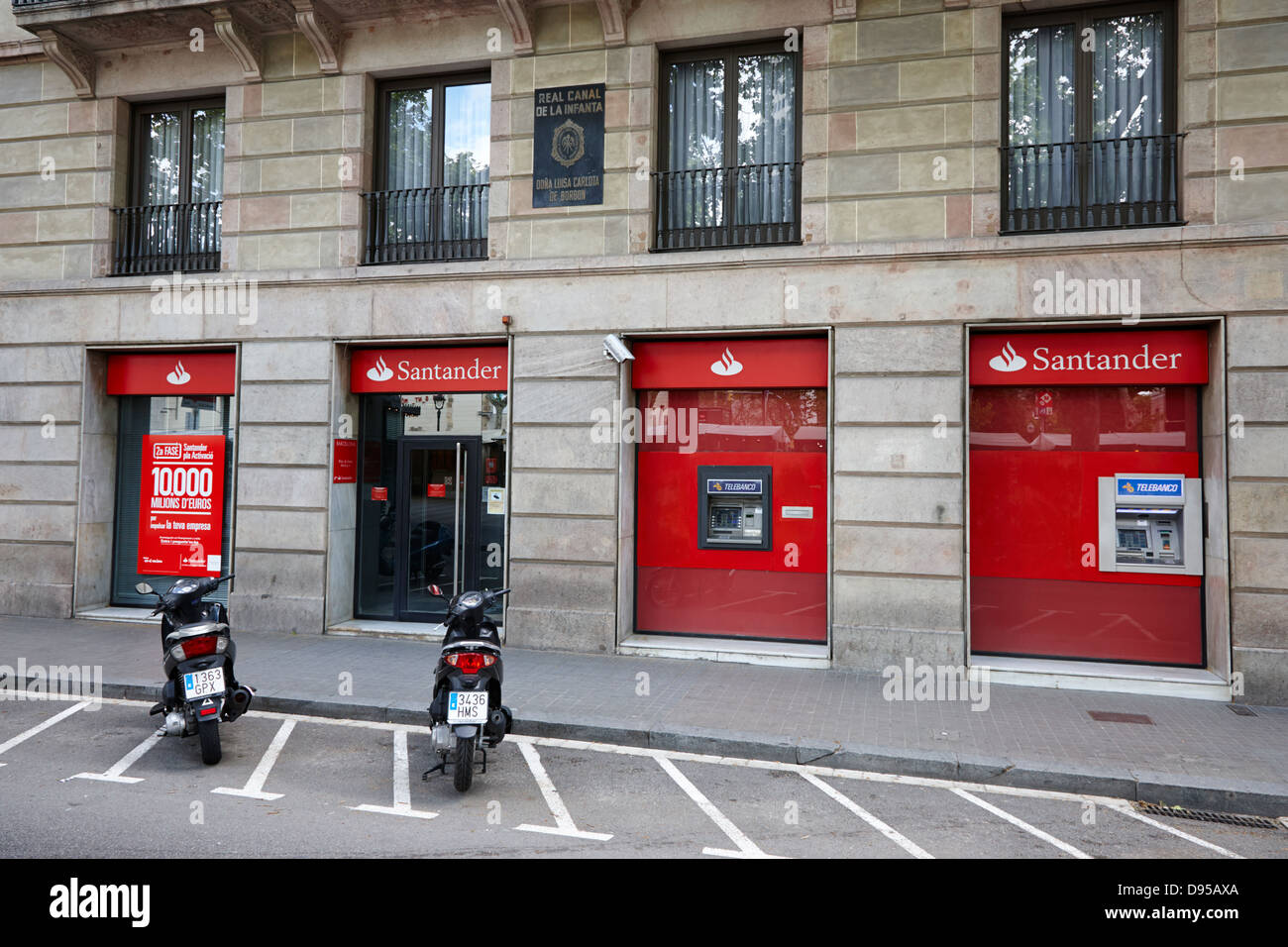 branch of spanish bank santander in barcelona catalonia spain Stock Photo