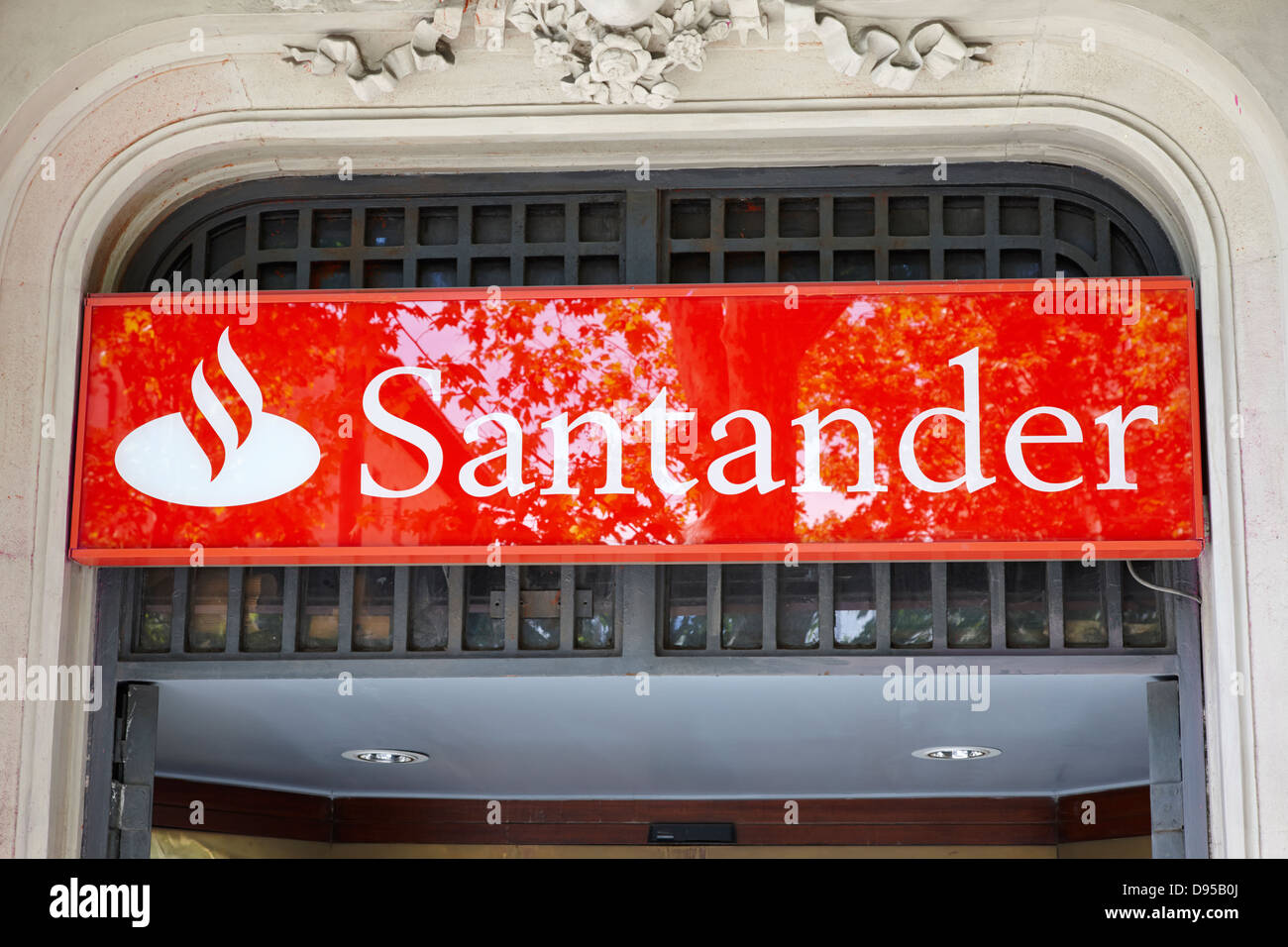 branch of spanish bank santander in barcelona catalonia spain Stock Photo