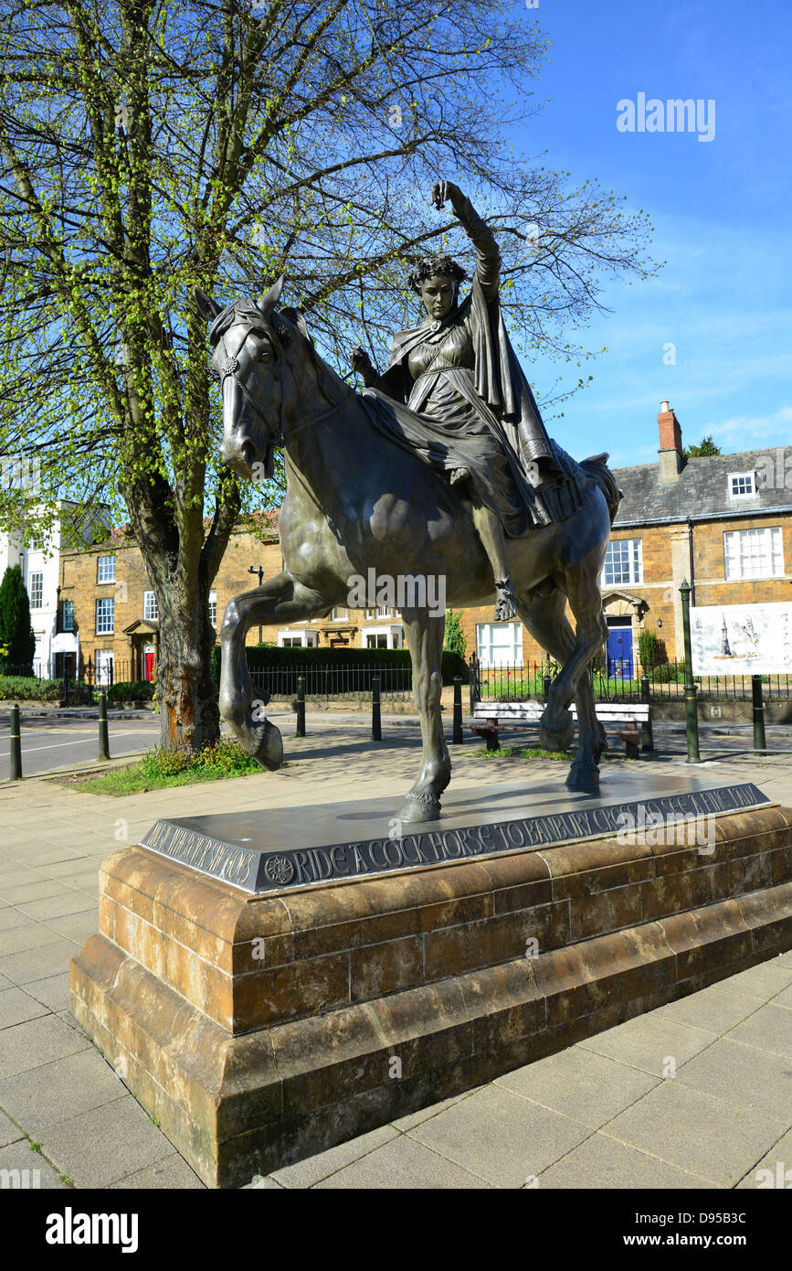 'Fine Lady upon a White Horse' statue, Horse Fair, Banbury, Oxfordshire