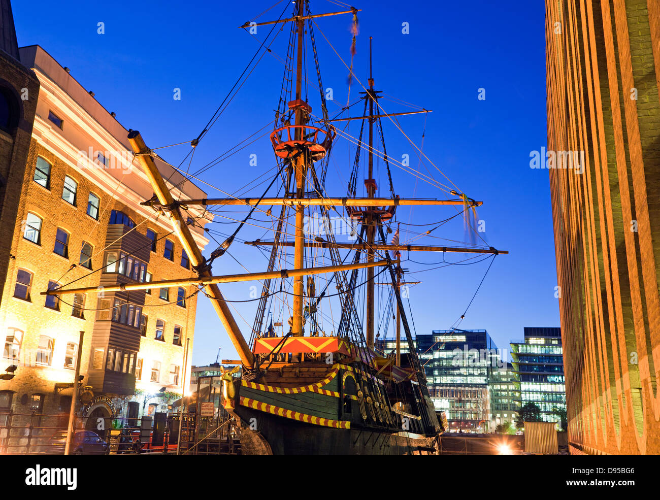 Replica Of The Golden Hind Southbank London UK Stock Photo Alamy