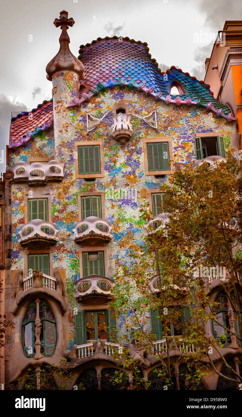 Casa Batllo Antoni Gaudi House Museum Barcelona Catalonia Spain. Built between 1906-1914 Stock Photo