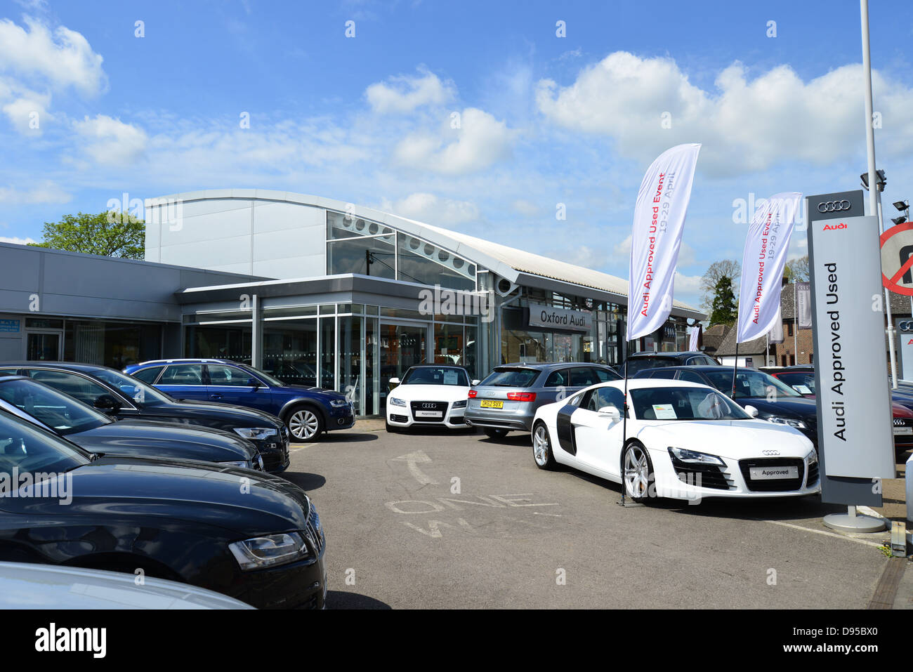 Oxford Audi car dealer, Oxford Road, Kidlington, Oxfordshire, England, United Kingdom Stock Photo