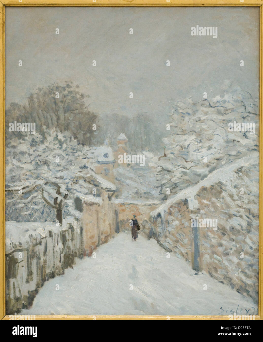 Alfred Sisley La neige à Louveciennes - Snow at Louveciennes 1878 XIX th century French school Orsay Museum - Paris Stock Photo