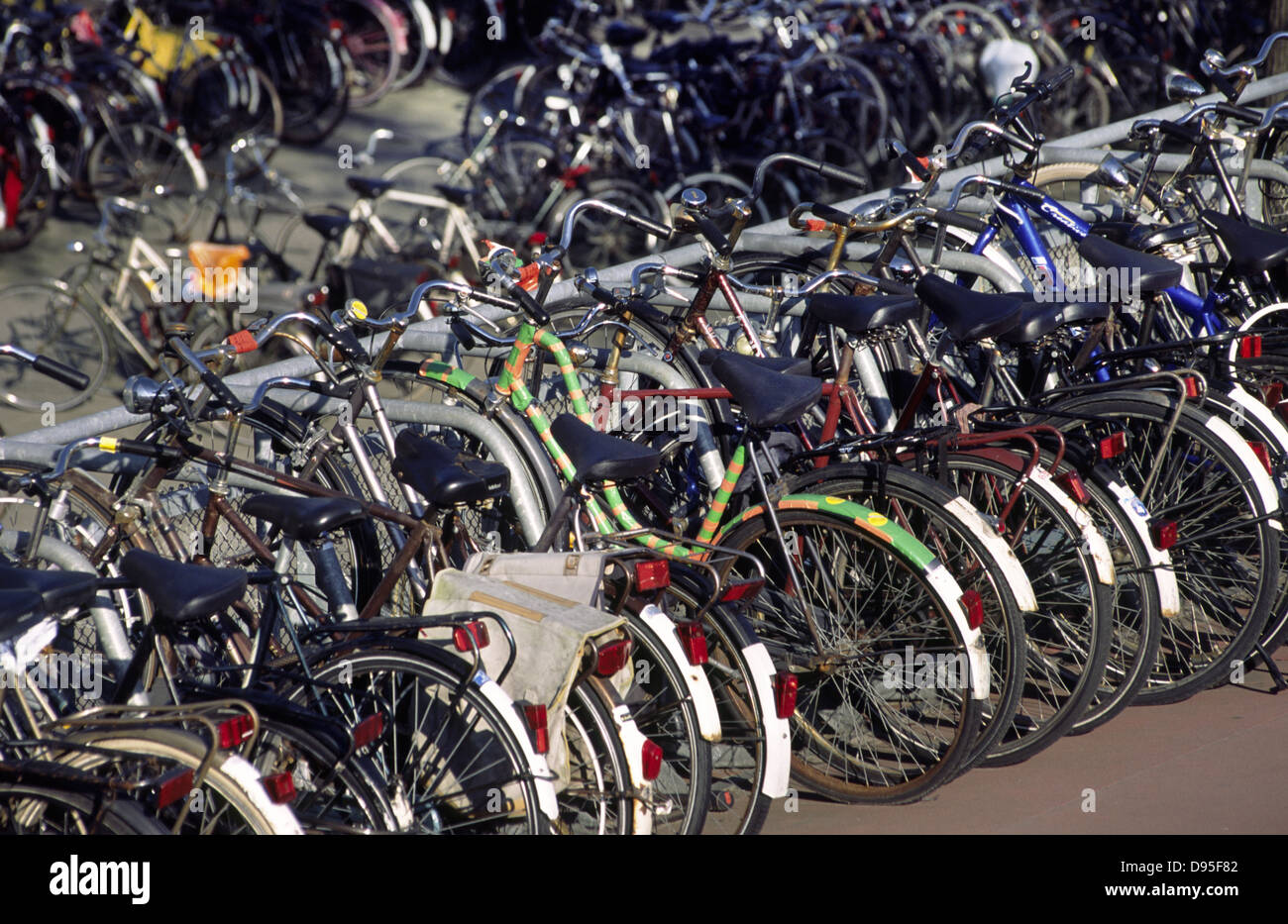 Bike parking at Central Station. Amsterdam, the Netherlands Stock Photo
