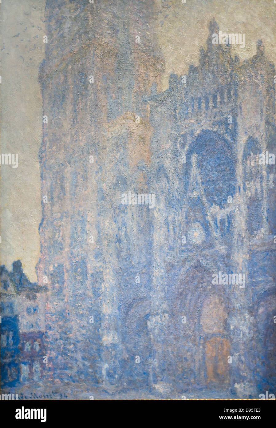 Claude Monet La cathédrale de Rouen La portail et la tour Saint-Roman, effet du matin Harmonie blanche Stock Photo
