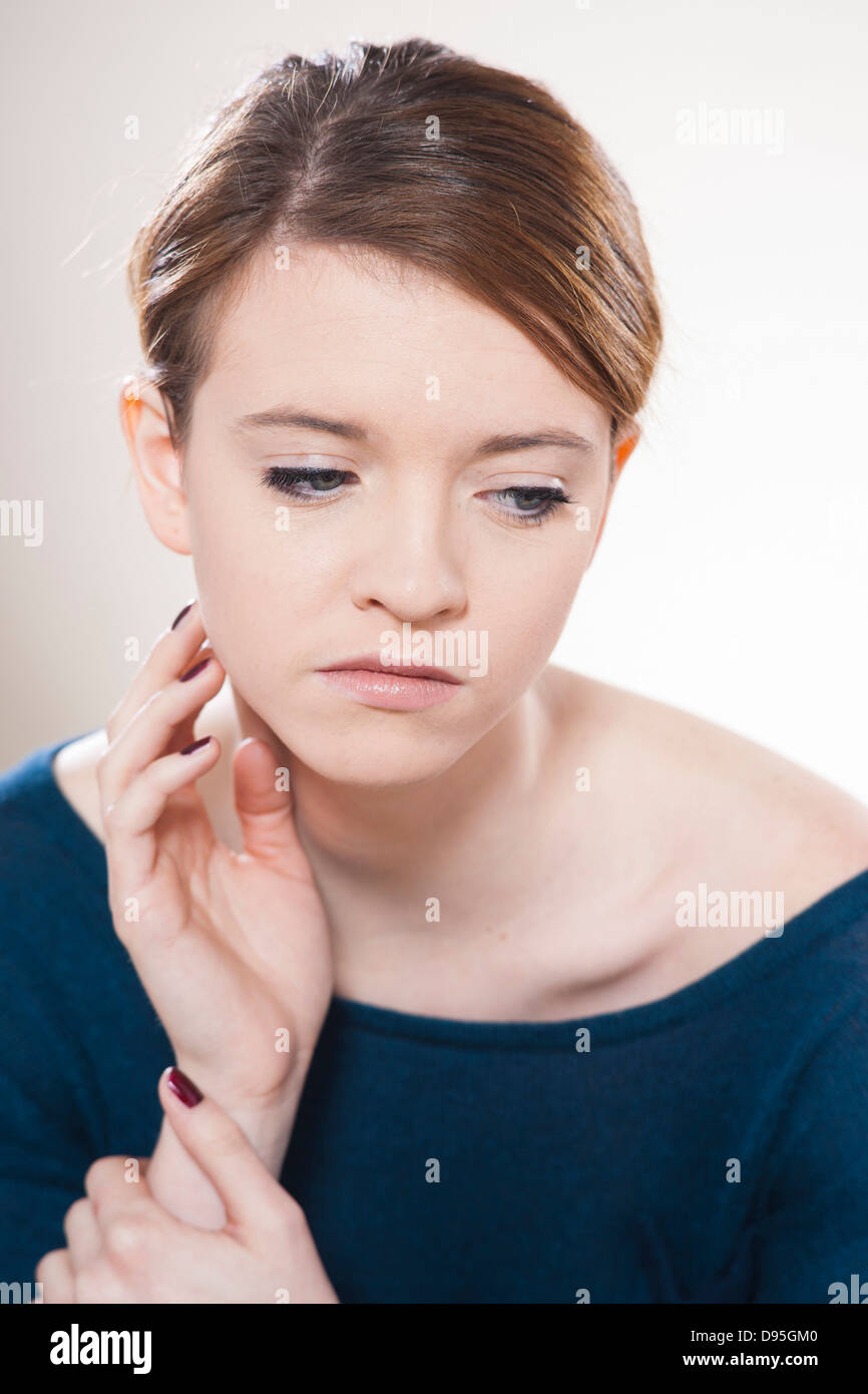 Head and Shoulders Portrait of Teenage Girl in Studio Stock Photo - Alamy