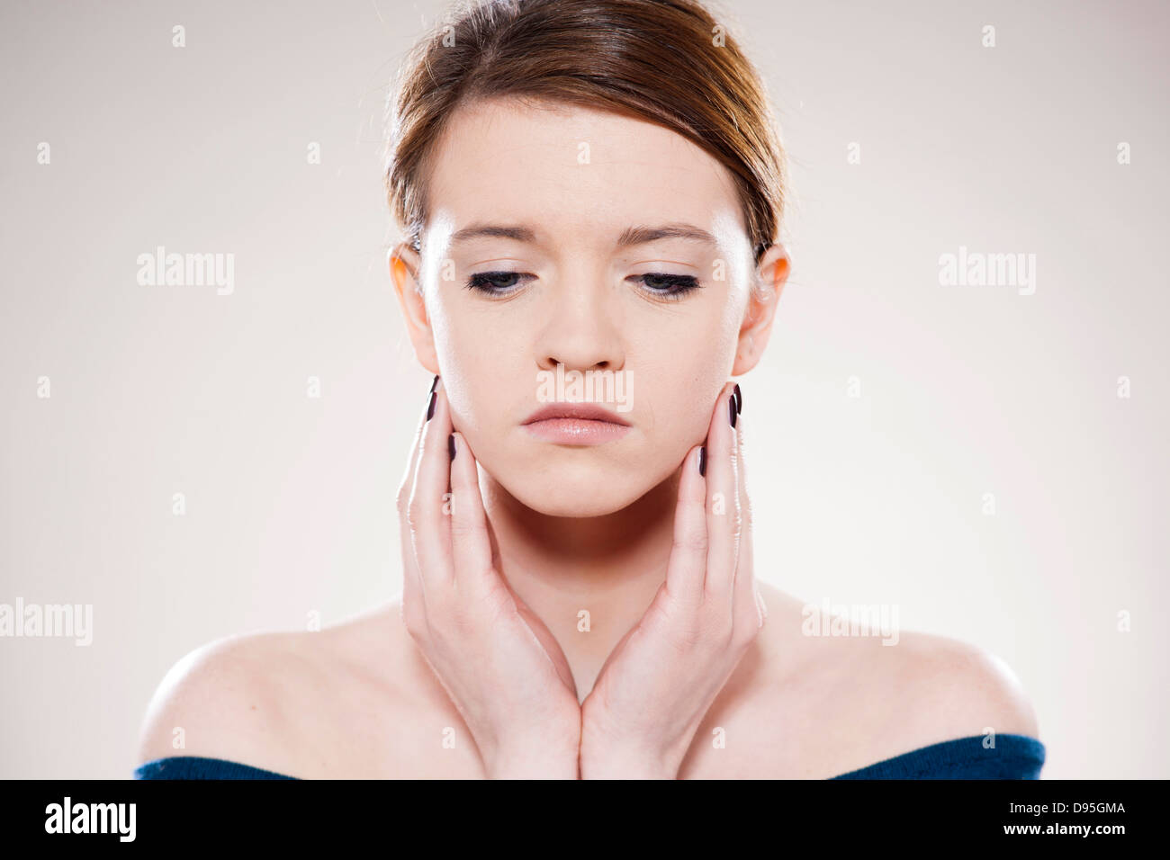 Head and Shoulders Portrait of Teenage Girl in Studio Stock Photo - Alamy