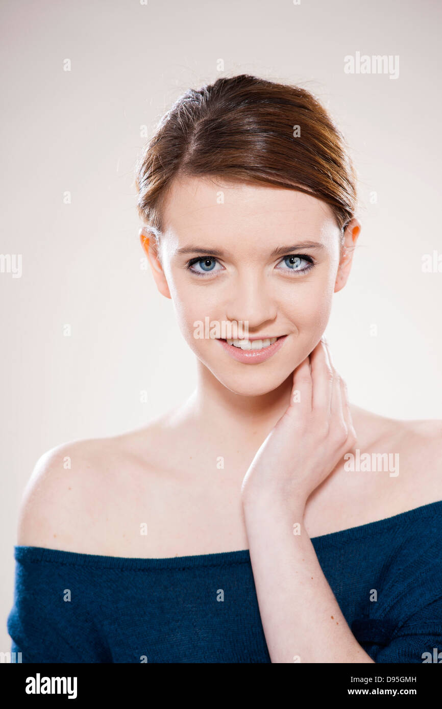 Head and Shoulders Portrait of Teenage Girl in Studio Stock Photo - Alamy